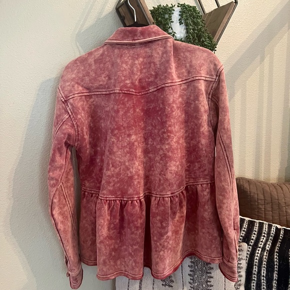 NWT Women's Red Sweatshirt Peplum Jacket Size M - Picture 6 of 15